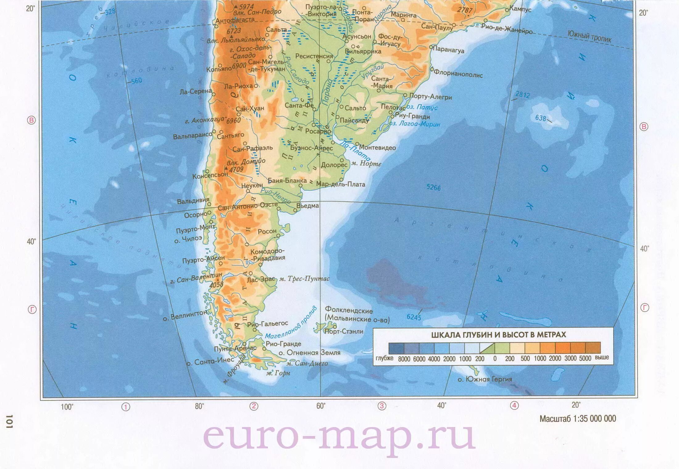 Физическая карта Южной Америки. Физическая карта Америки Северной и Южной. Карта Южной Америки географическая. Атлас Южной Америки физическая карта.