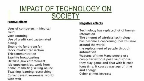 Effect of technology