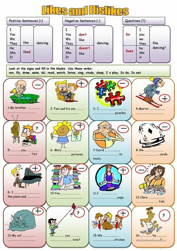 I like exercises. Do does задания. like doing worksheets. islcollective. worksheet like+ing для детей.