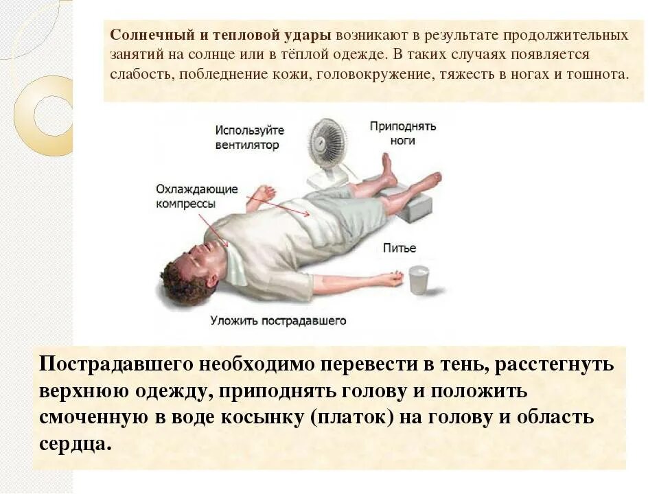 Солнечный удар симптомы первая. Тепловой и Солнечный удар (признаки и оказание первой помощи). Тепловой и Солнечный удар первая помощь. Тепловой и Солнечный удар первая. Симптомы солнечного и теплового удара.