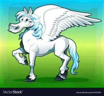 Pegasus Funny cartoon and isolated character eps file. 