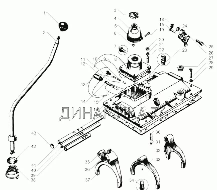 Переключение кпп урал. Рычаг переключения КПП ЯМЗ 236. Рычаг переключения КПП ЯМЗ 238. Механизм переключения передач ЯМЗ 238. Механизм переключения КПП ЯМЗ 236.