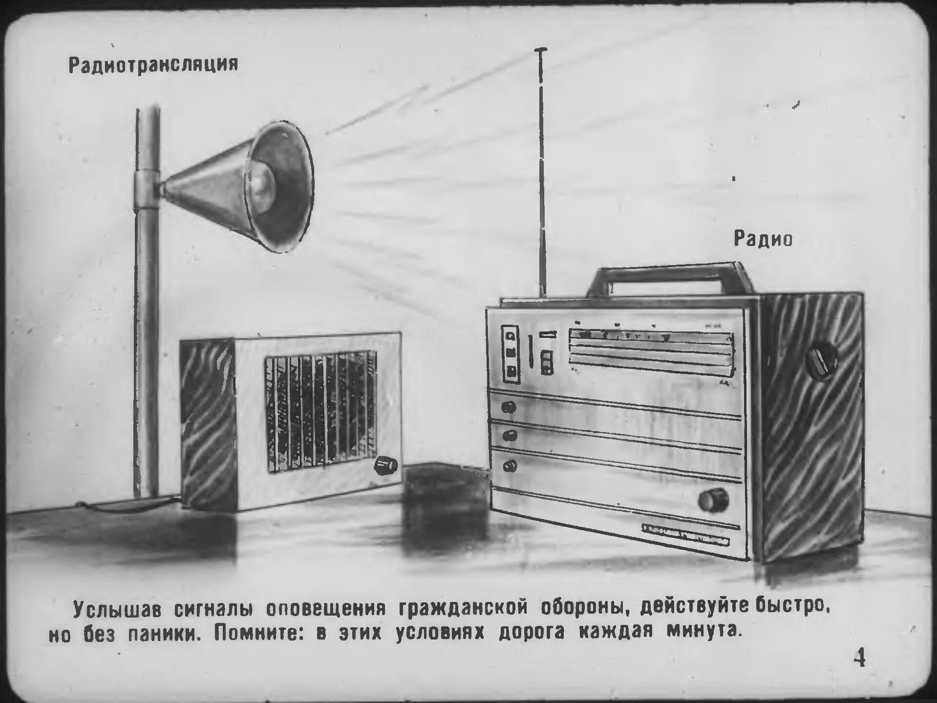 Гражданская оборона диафильм. Радиотрансляция. Радиотрансляция рисунок. Советские диафильмы по гражданской обороне.