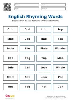 Rhyming words
