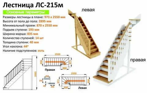 Размер межэтажных лестниц