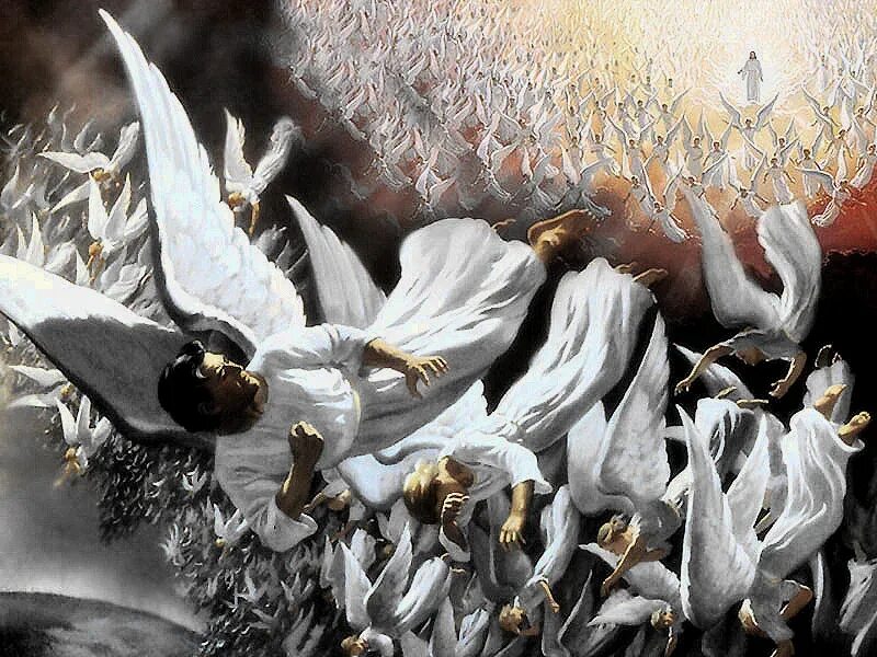 Сонмы светлых духов значение выражения. Небесное воинство ангелов. Ангел Люцифер Денница Иисус.
