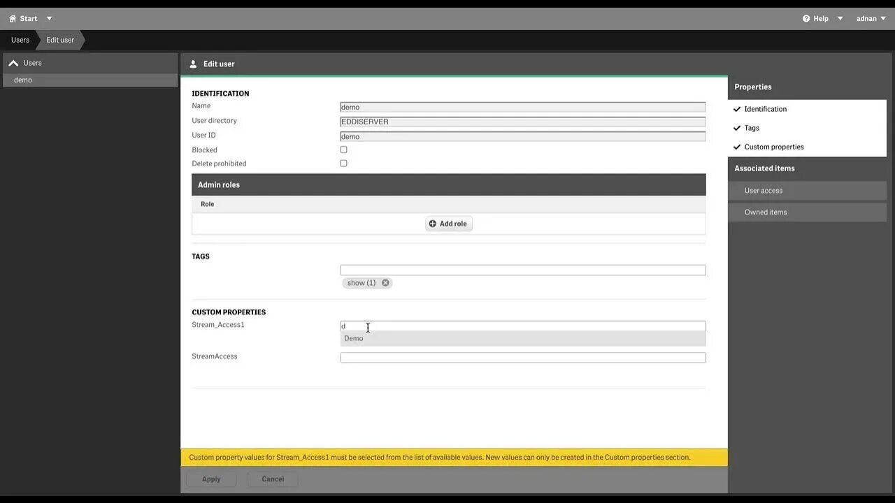 Access stream. Легенда в Qlik sense. For sштсу.