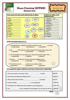 Suffixes worksheets