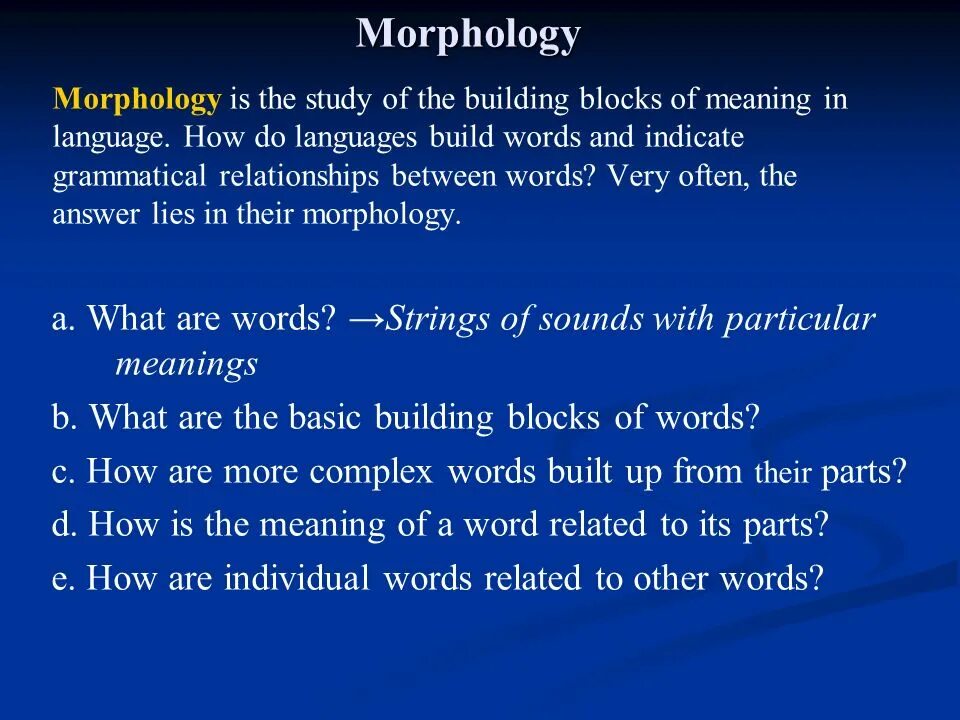 Particular meaning. Morphology. English Morphology. Morphological Compound Word building. New Words in Morphology.