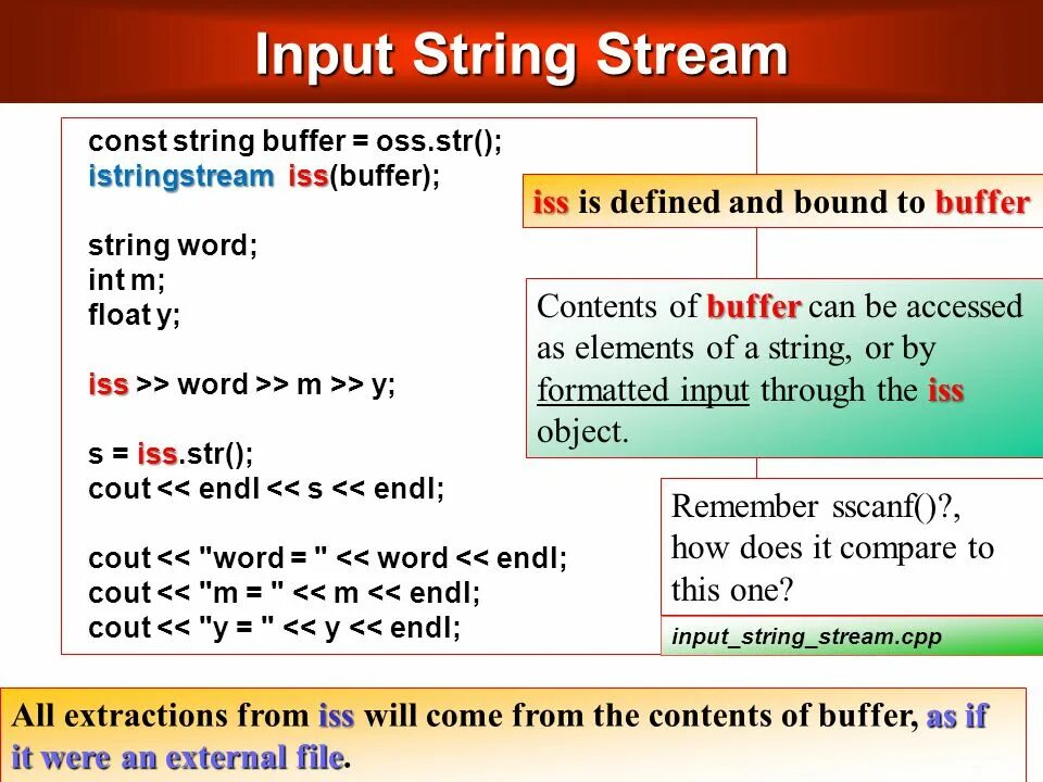 Istringstream c. Istringstream c