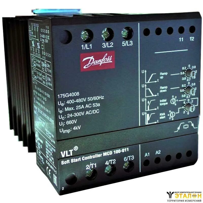 Трехфазный плавный пуск. Danfoss MCD 100. Устройство плавного пуска Danfoss 11 КВТ. УПП VLT MCD 100. Софтстартер Danfoss MCD 5.