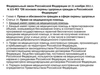 Федеральный закон 323 медицинская помощь
