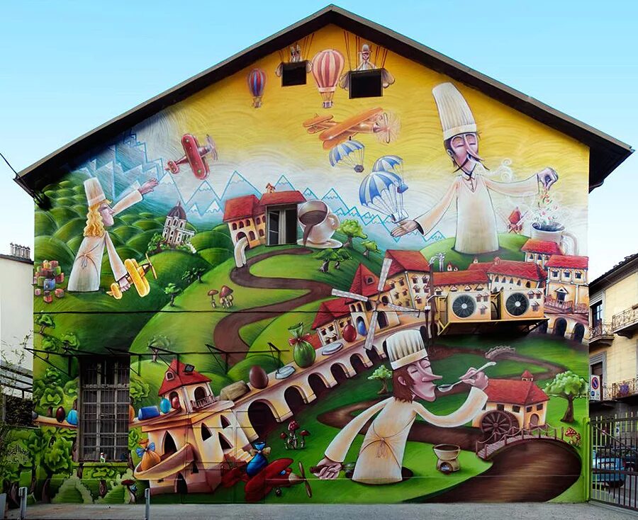 роспись стен. роспись фасадов домов. настенная живопись. разрисованные фасады домов. роспись стен.