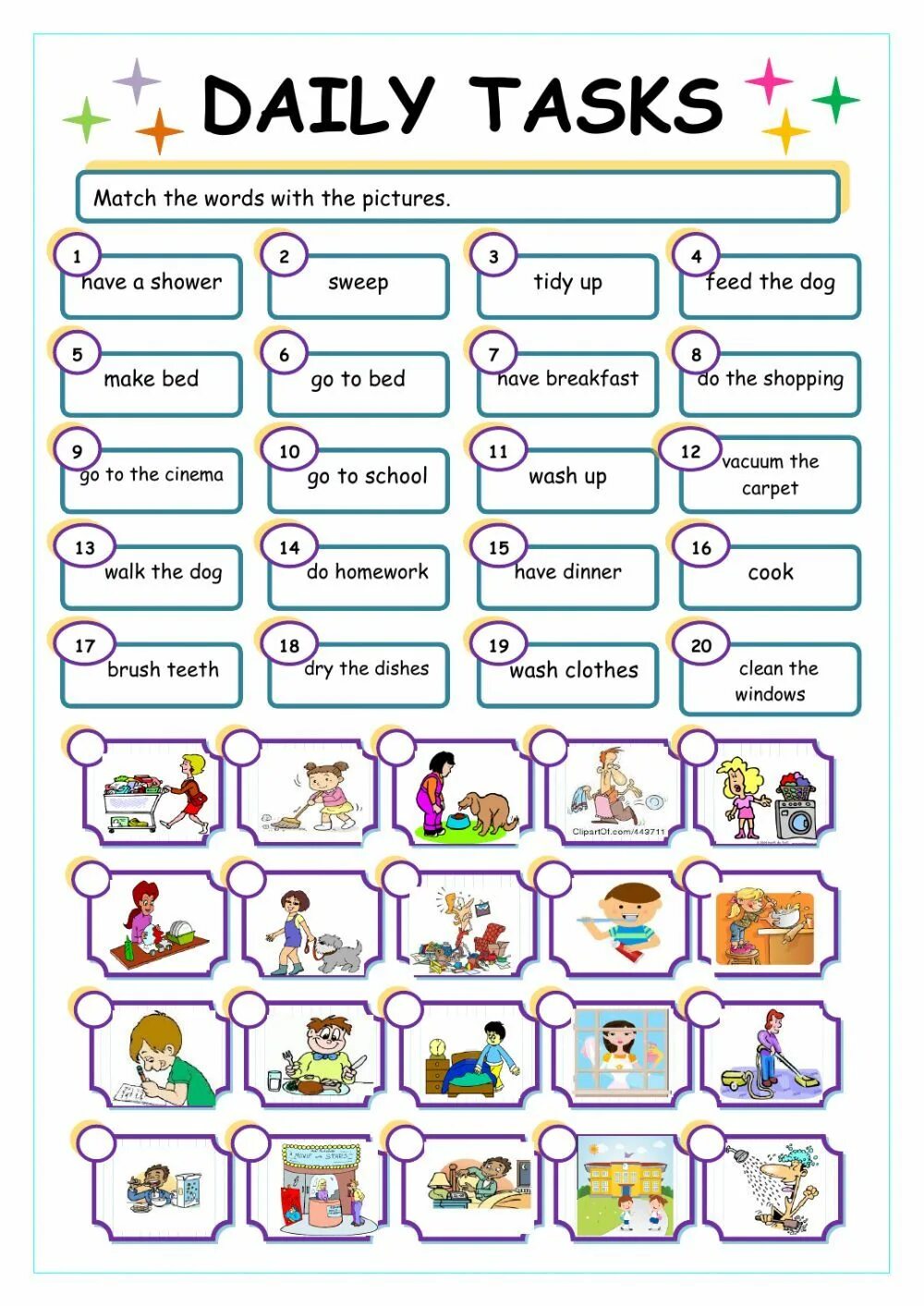 Matching the task to the text. Задания Daily Routine for Kids. Daily activities задания. Daily Routine задания. Daily Routine задания для детей.
