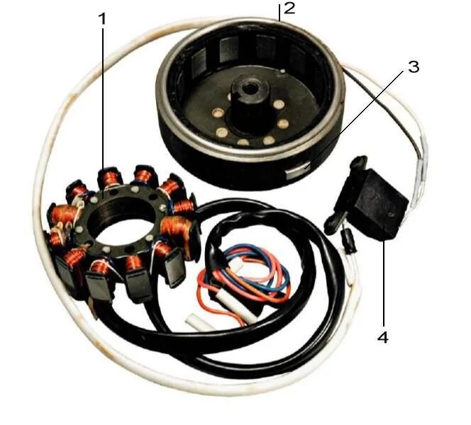 Ротор генератора ИЖ Планета 5. Электронное зажигание ИЖ Планета 5-01. Статор ИЖ Планета 5. Генератор скутер на ИЖ Планета 5.