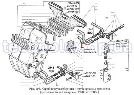 Схема отопления газель бизнес 4216