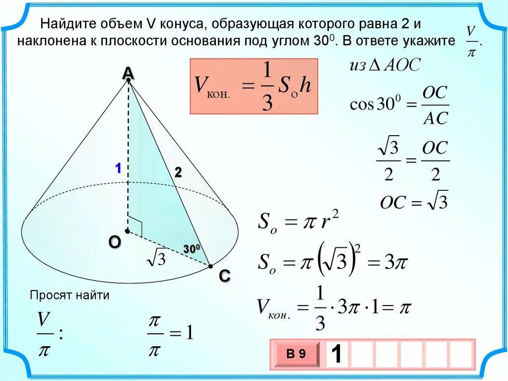Как найти образующую конуса формула. Объем v конуса. формула нахождения объема конуса. объем конуса конуса. объем конуса через образующую.