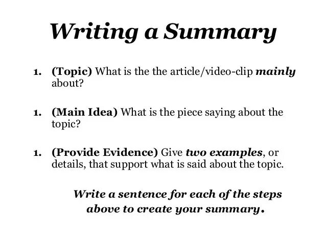 Write more than 1. Summary writing. how to write a summary. how to write a summary of the text. how to write summary of the article.