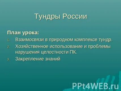 Взаимосвязи в тундре 4 класс
