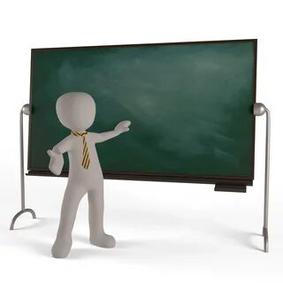 Stick Figure At Chalk Board  Great PowerPoint ClipArt for Presentations 