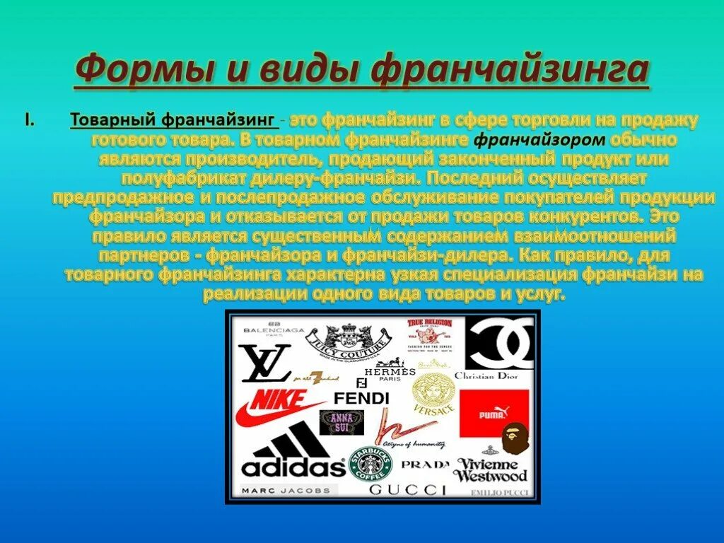 Товарный франчайзинг примеры. Что представляет собой франчайзинг. Товарная франшиза. Товарная франшиза. Что такое франшиза в бизнесе.