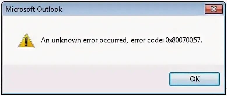 Ошибка Windows 7. Unknown Error. Ошибка 0x80070057. An Unknown Error occurred..