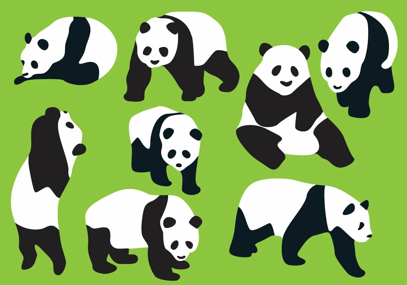 Панда собирает в круг. Панда вектор. Панда силуэт. Панда стилизация. Стилизованные панды.