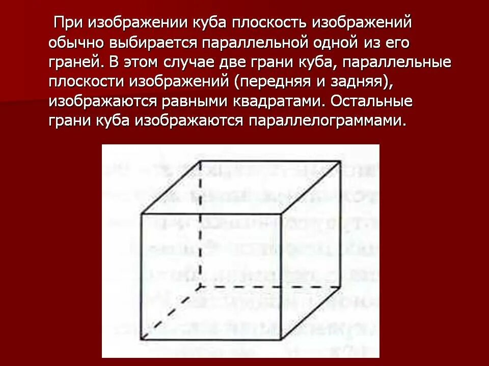 Параллельные грани куба