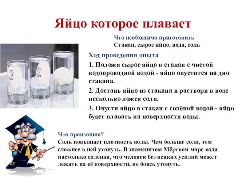 Опыт с яйцом по физике. Опыт по физике с яйцом. опыт по физике с яйцом и солью и водой. проведение опыта яйцо с стакане.