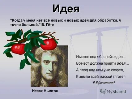 Упало яблоко ньютон открыл