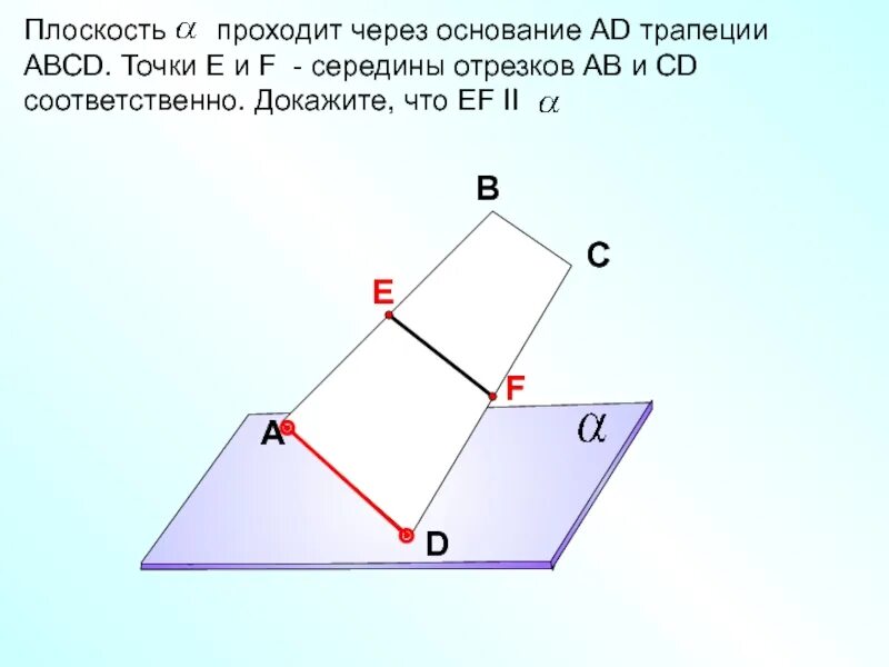 Плоскость проходит через основание трапеции. Плоскость проходит через основание. плоскость а проходит через основание ad трапеции. взаимные расположения прямых в трапеции.