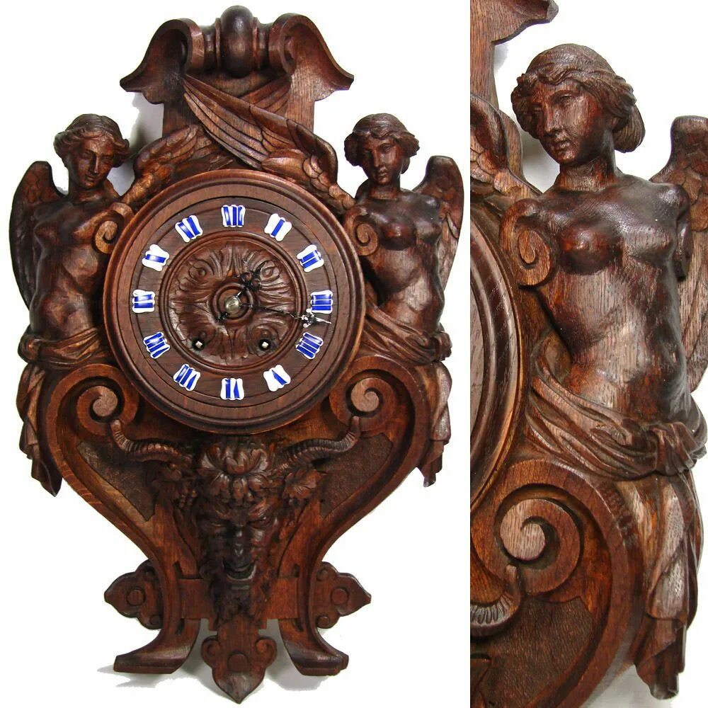 Антикварные деревянные часы. Часы деревянные настенные резные. Старые деревянные часы. Старинные резные настенные часы.