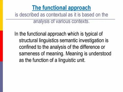 Functional approach