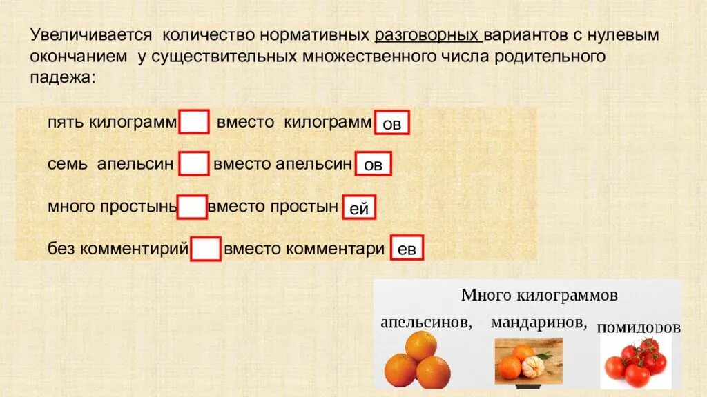 Килограмм апельсинов. Пять килограммов. Килограмм или килограммов. Пять килограмм или килограммов.