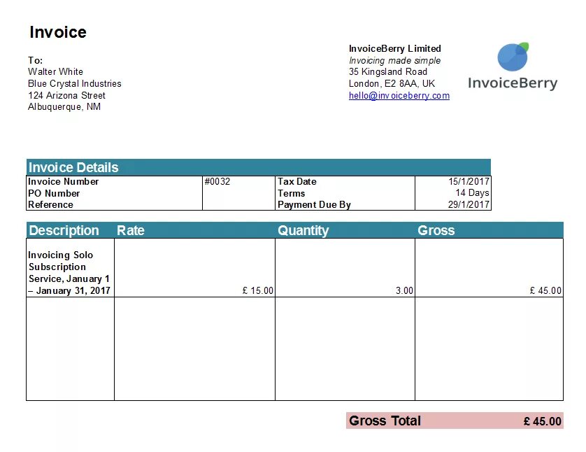 T invoicing