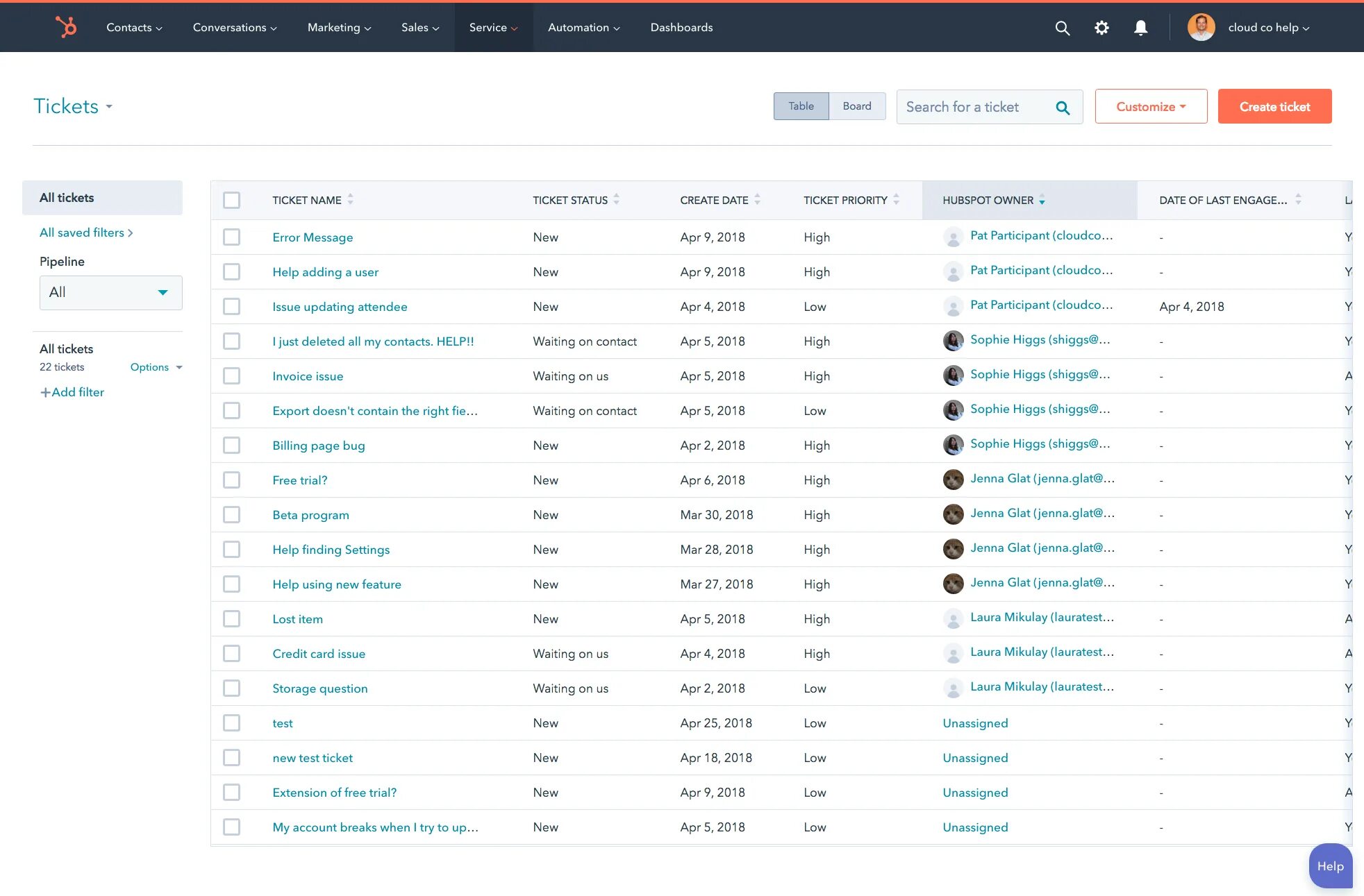 Ticketing options. HUBSPOT CRM. HUBSPOT Интерфейс. CRM Интерфейс. Help Desk системы.