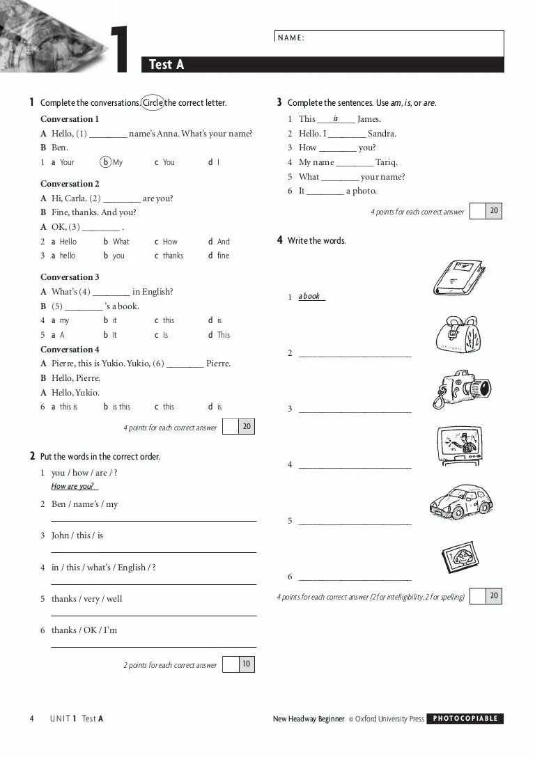 Тест New Headway Beginner. English Test. Unit Test Headway Beginner. New Headway Beginner Review Test Units 1-7 ответы.