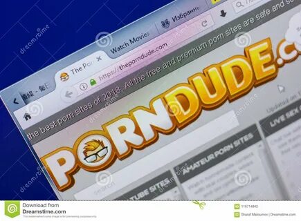 2018: Theporndude website on the display of PC, url - Theporndude.com. 