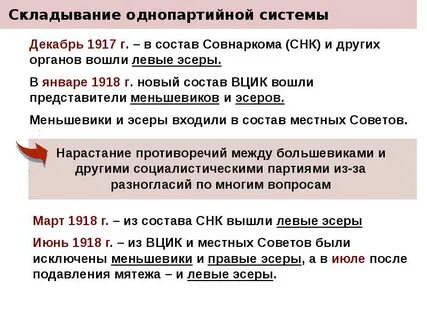 Советы и партии большевиков 1917