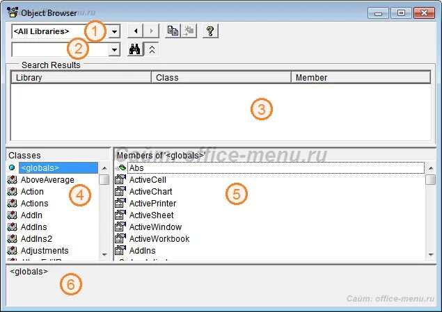 Object browser. Обозревателе объектов object explorer. окна сбросились в excel vba.