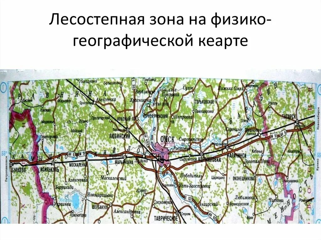 Карта Зауралья Башкортостана.