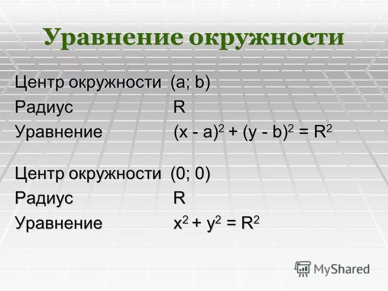 Уравнение окружности 9 класс. Что такое r в уравнении. Решите уравнение x 5 21 15