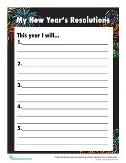 New year resolutions are