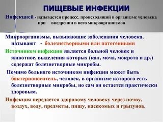Причины пищевых инфекций