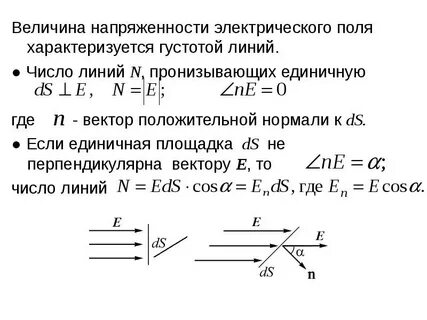 Линии вектора напряженности электростатического поля