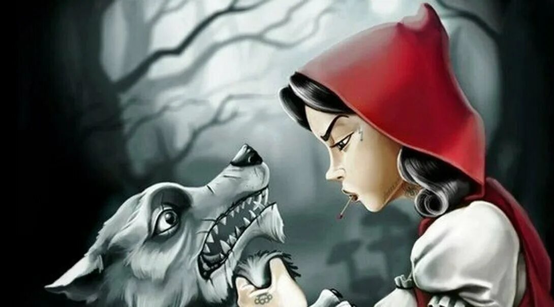 Вино красная шапочка. Оригинальная сказка красная шапочка. Красная шапочка и волк сказка. Красная шапочка встретила волка.