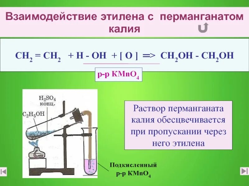 Этилена в кислой среде. Этилен плюс перманганат калия. Взаимодействие этилена с перманганатом калия. Этилен и перманганат калия в воде. Реакция этилена с перманганатом калия.