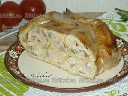 Вкусная фаршированная курица в духовке рецепт