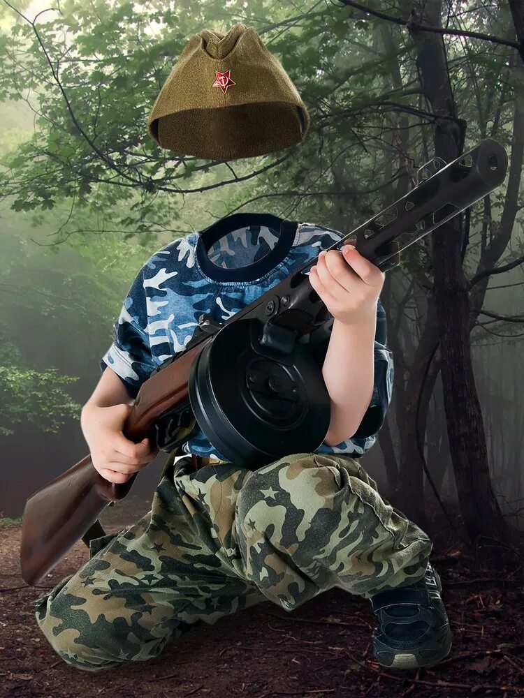 Вставить лицо в военную форму
