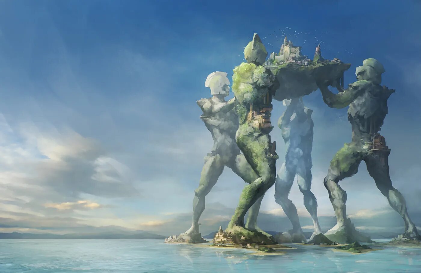 Атлант Титан статуя. Титан колосс великан исполин. Океан Титан статуя. Титаны Атланты.